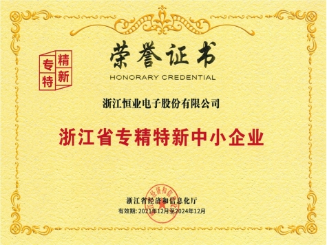 浙江省專精特新中小企業(yè)